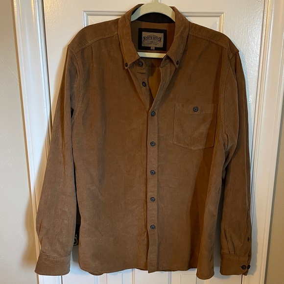 North River Other - North River Men’s Soft Classic Brown Corduroy Button Down Shirt. Size Large.